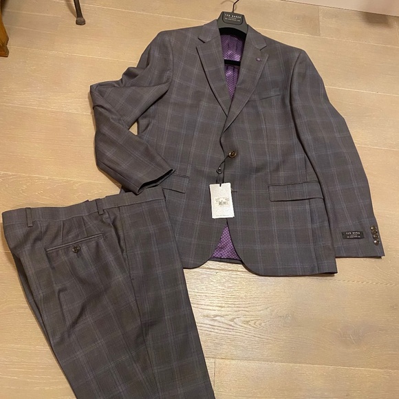 TED BAKER grey window pane suit in size 42 - Picture 2 of 14